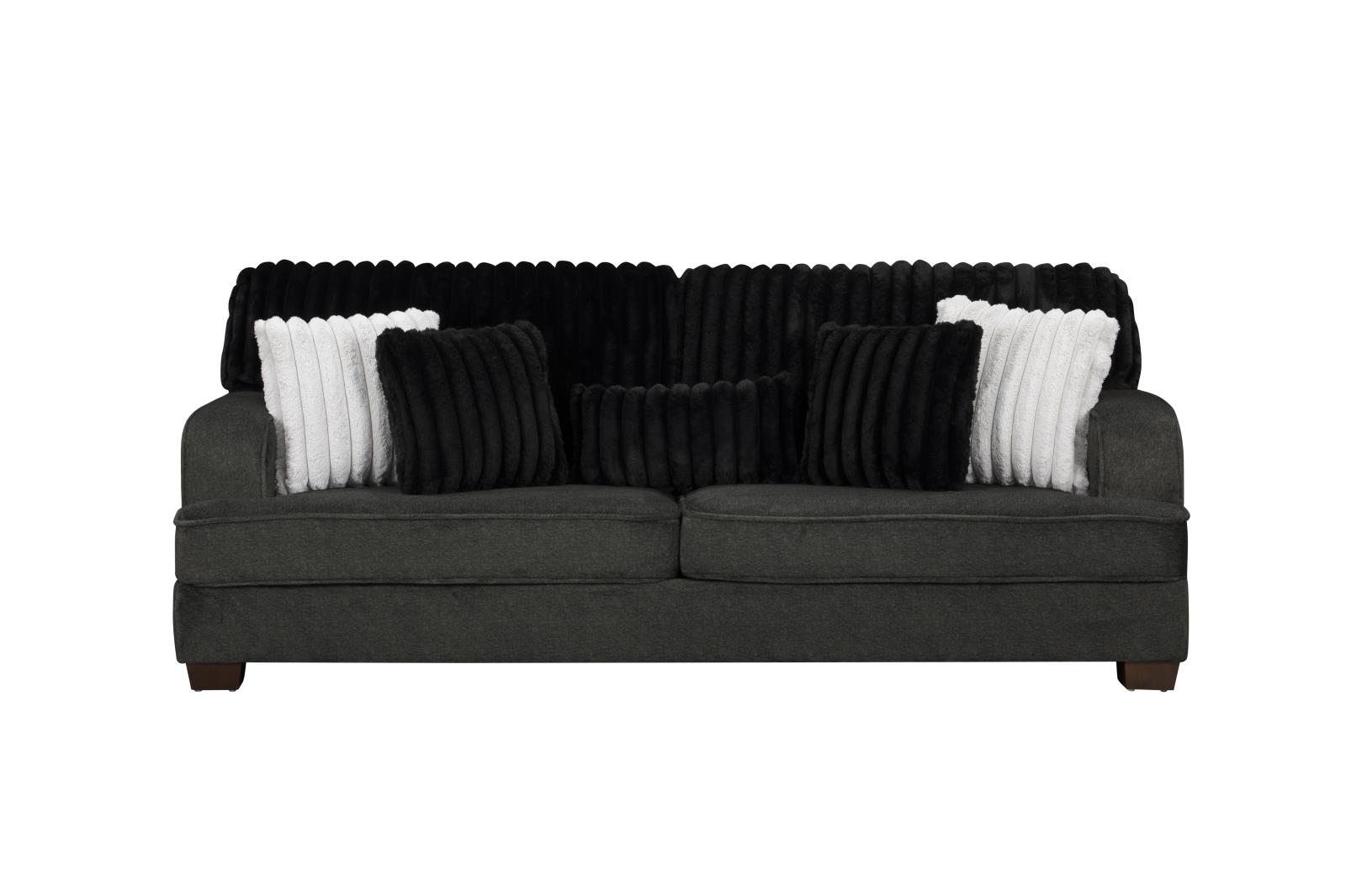 Haisley Dark Gray Sofa & Loveseat & Chair — view 7