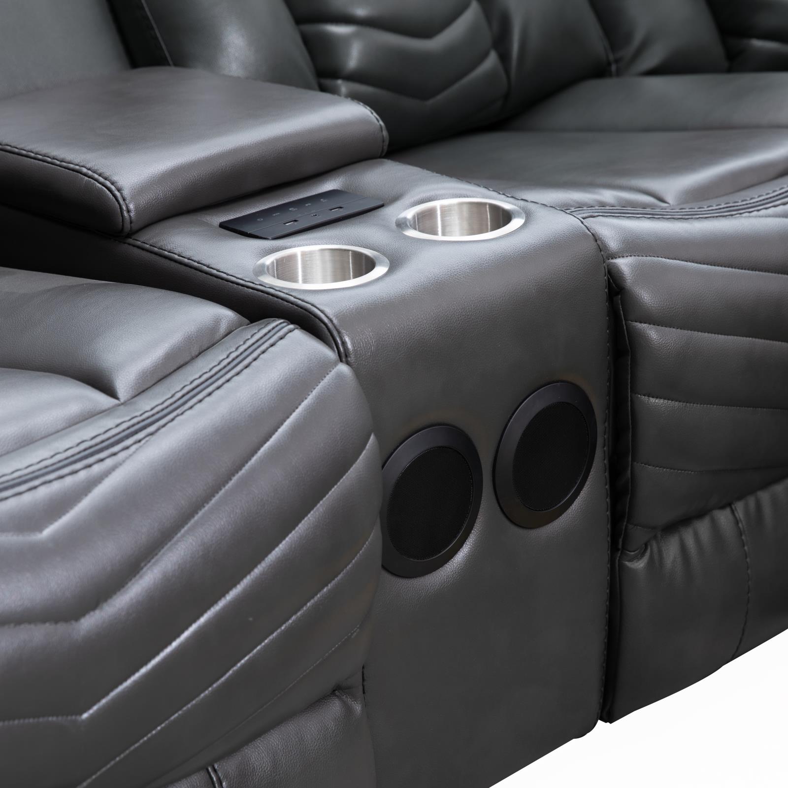 Zenith 3-Piece Gray Power Sectional (S481-Sectional)