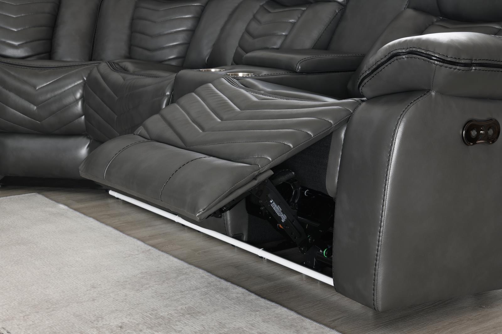 Zenith 3-Piece Gray Power Sectional (S481-Sectional) — view 4
