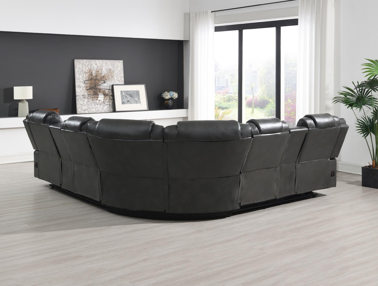 Zenith 3-Piece Gray Power Sectional (S481-Sectional) — view 5