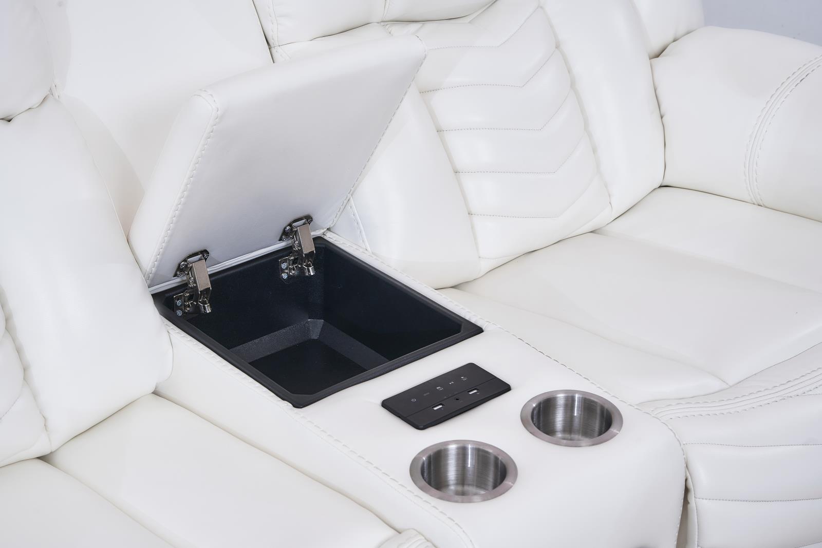 Zenith 3-Piece White Power Sectional — view 4