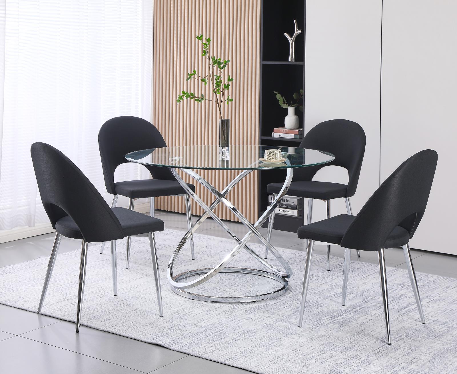 Helix Chrome Dining Table — view 2