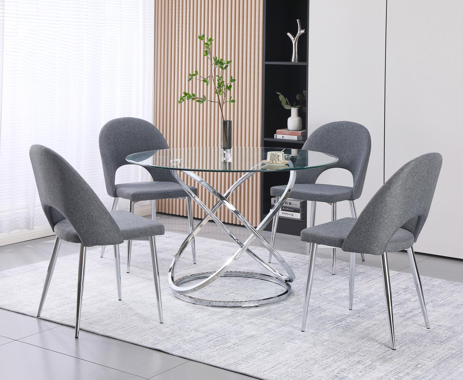 Helix Chrome Dining Table — view 3