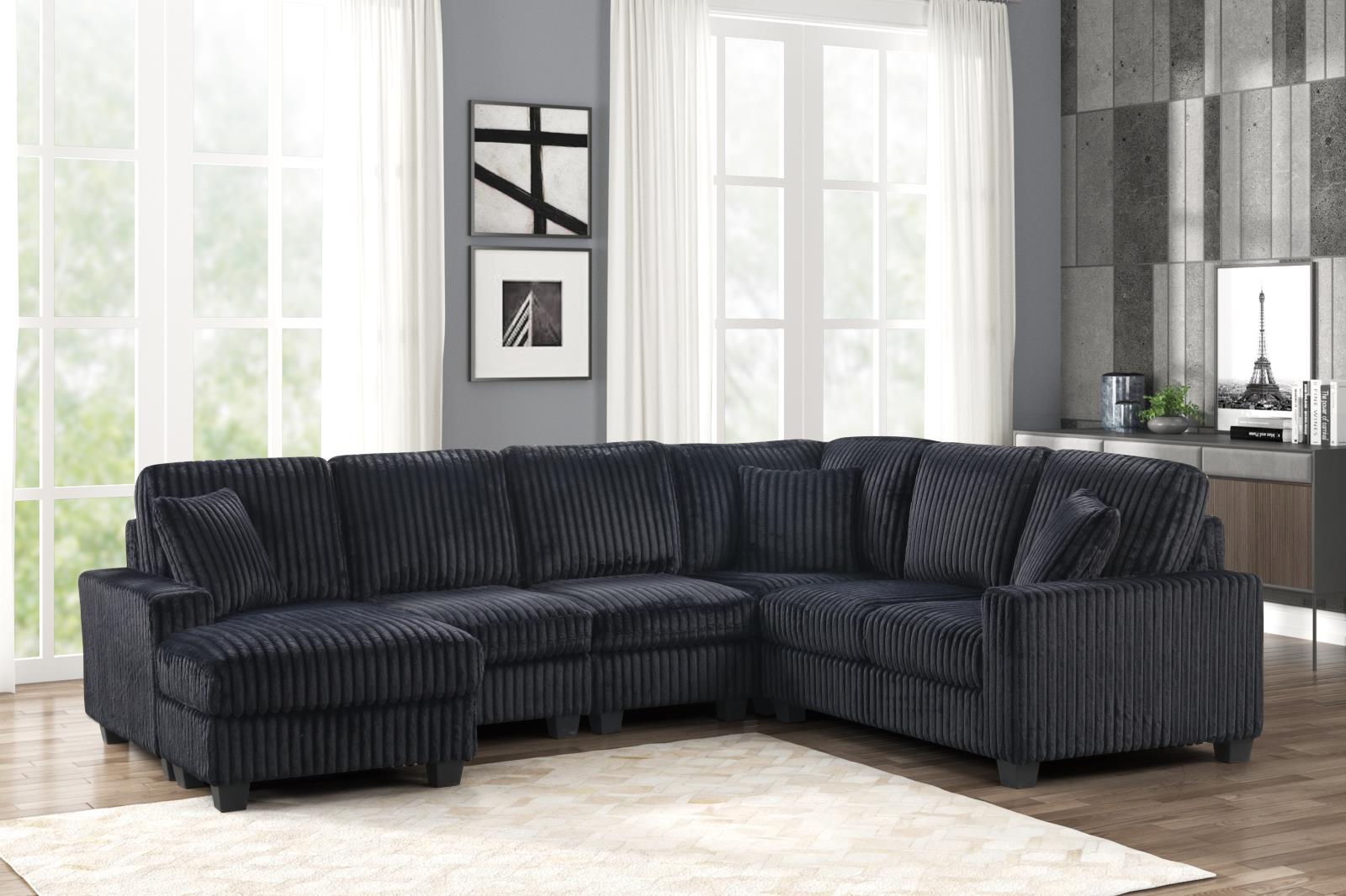 Rana Black Sectional — view 2