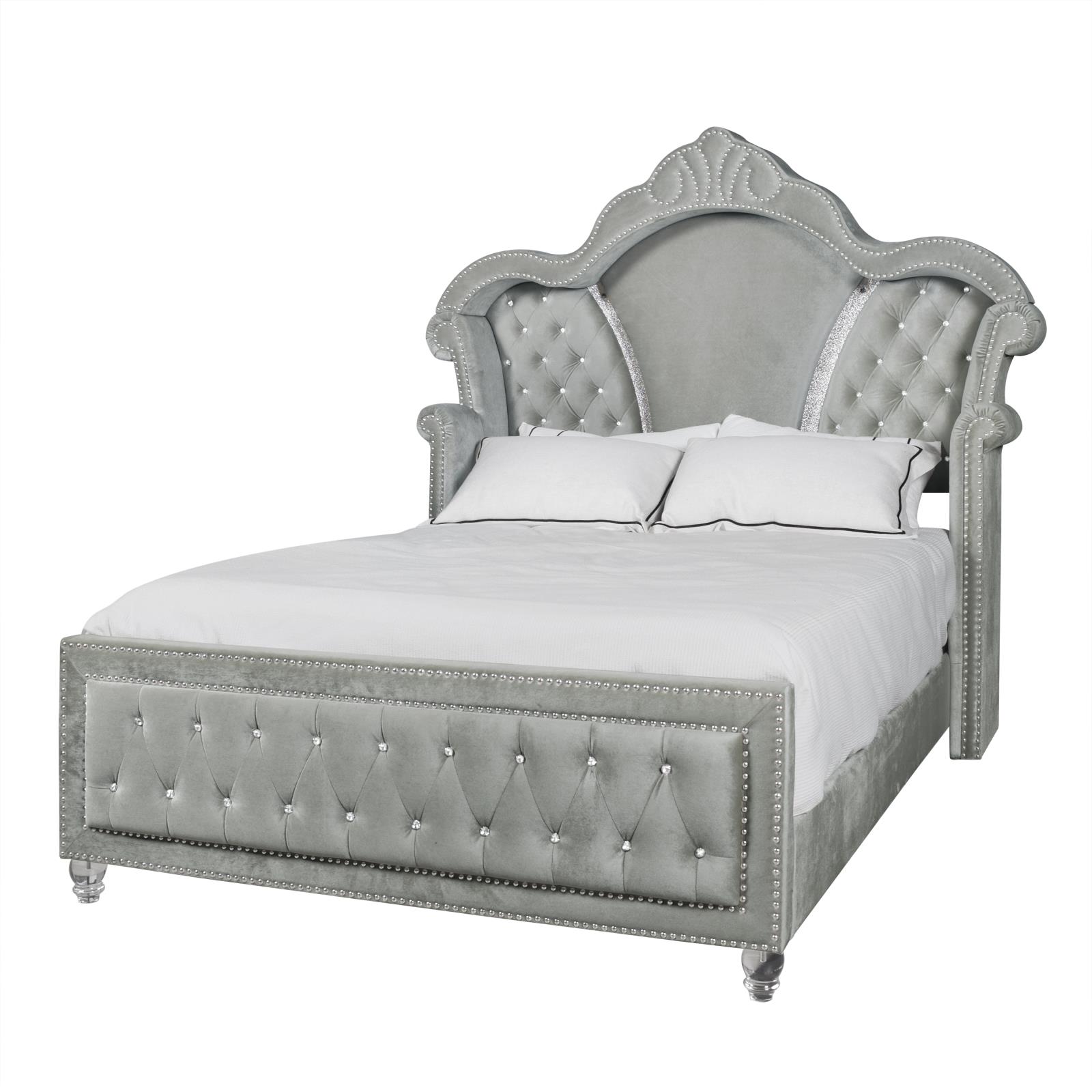 Augusta Gray King Bed, Dresser, Mirror, Chest & Nightstand — view 9