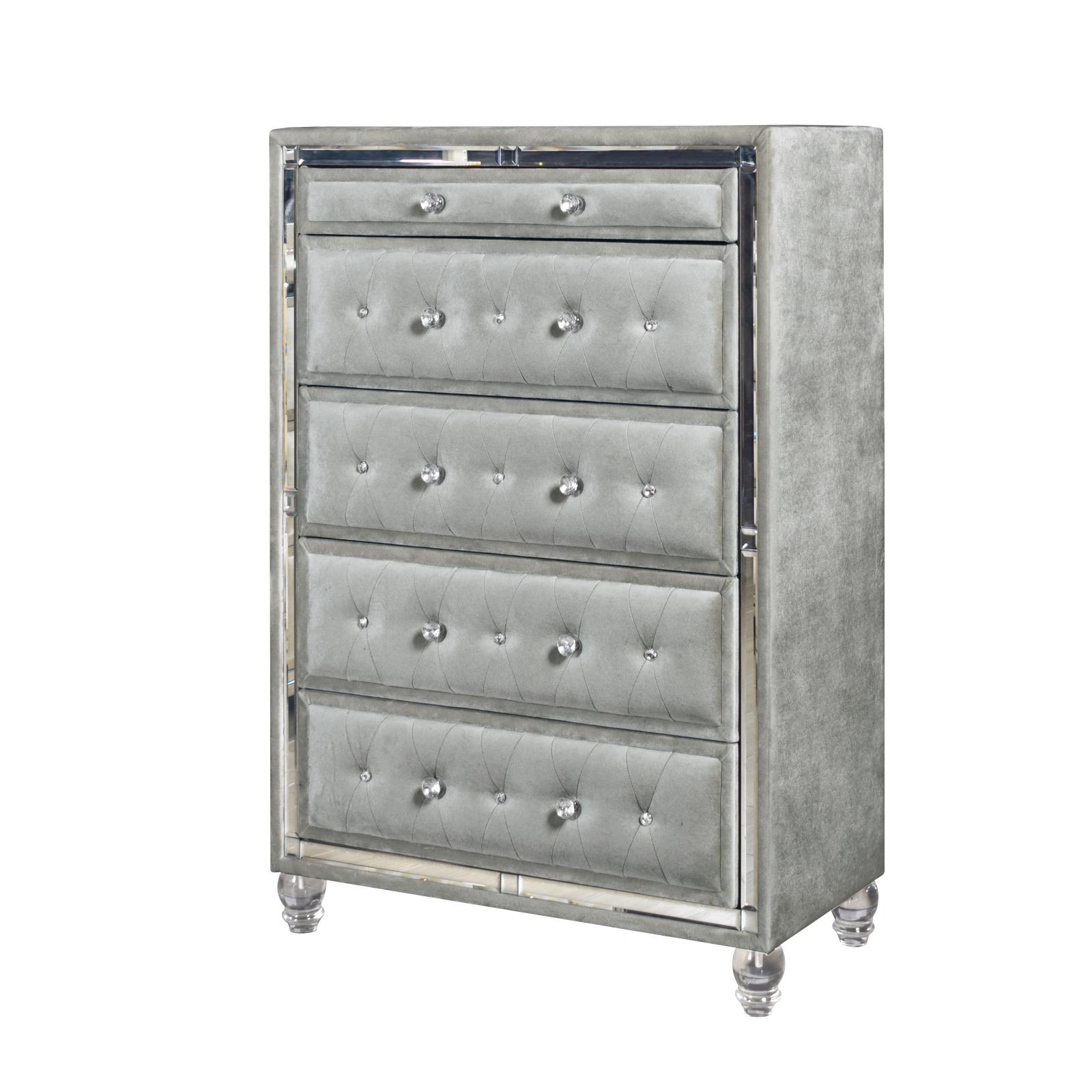 Augusta Gray King Bed, Dresser, Mirror, Chest & Nightstand — view 8