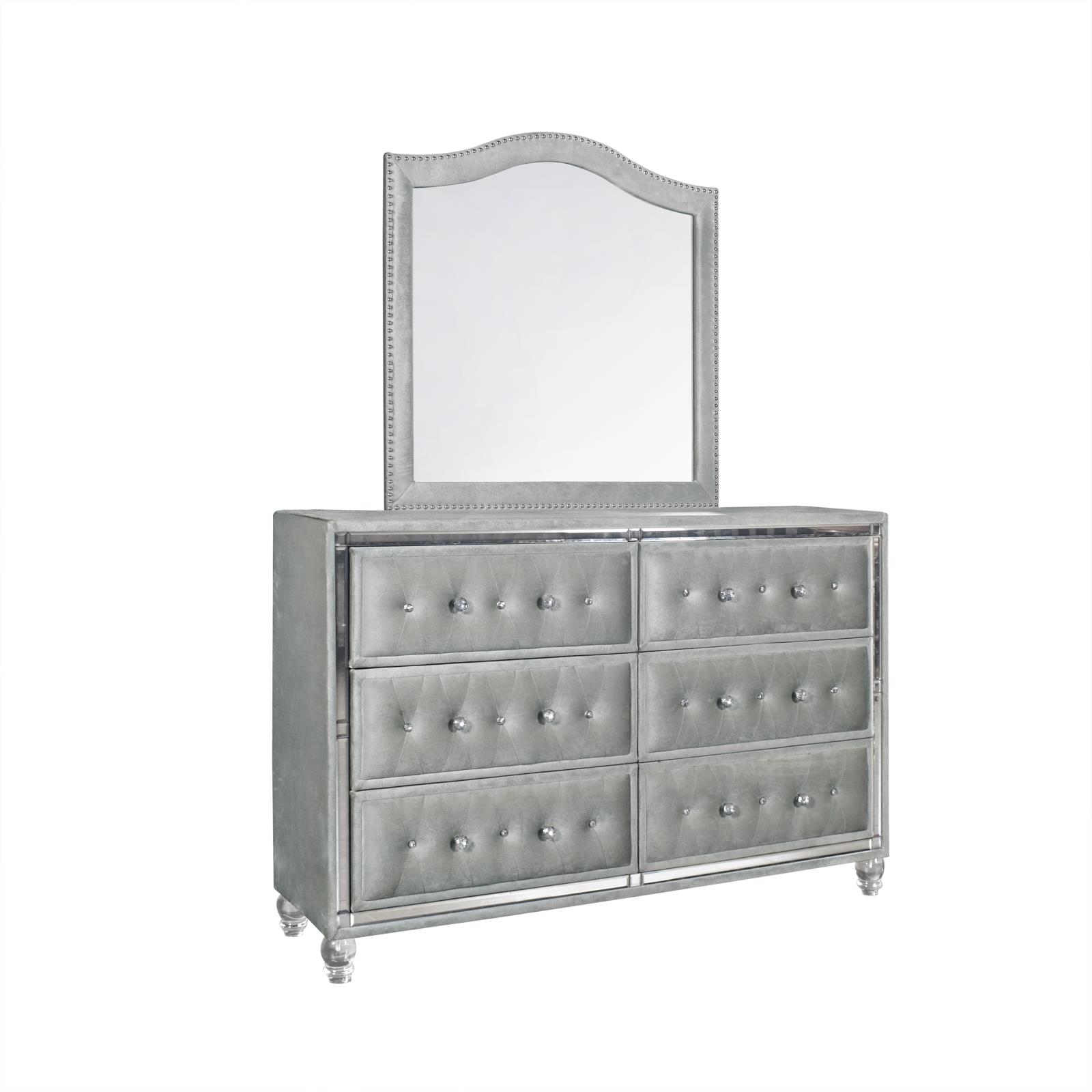 Augusta Gray King Bed, Dresser, Mirror, Chest & Nightstand — view 7