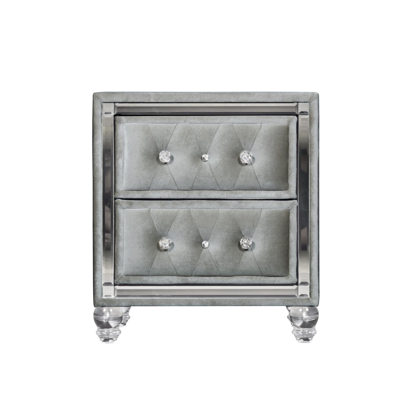 Augusta Gray King Bed, Dresser, Mirror, Chest & Nightstand — view 2