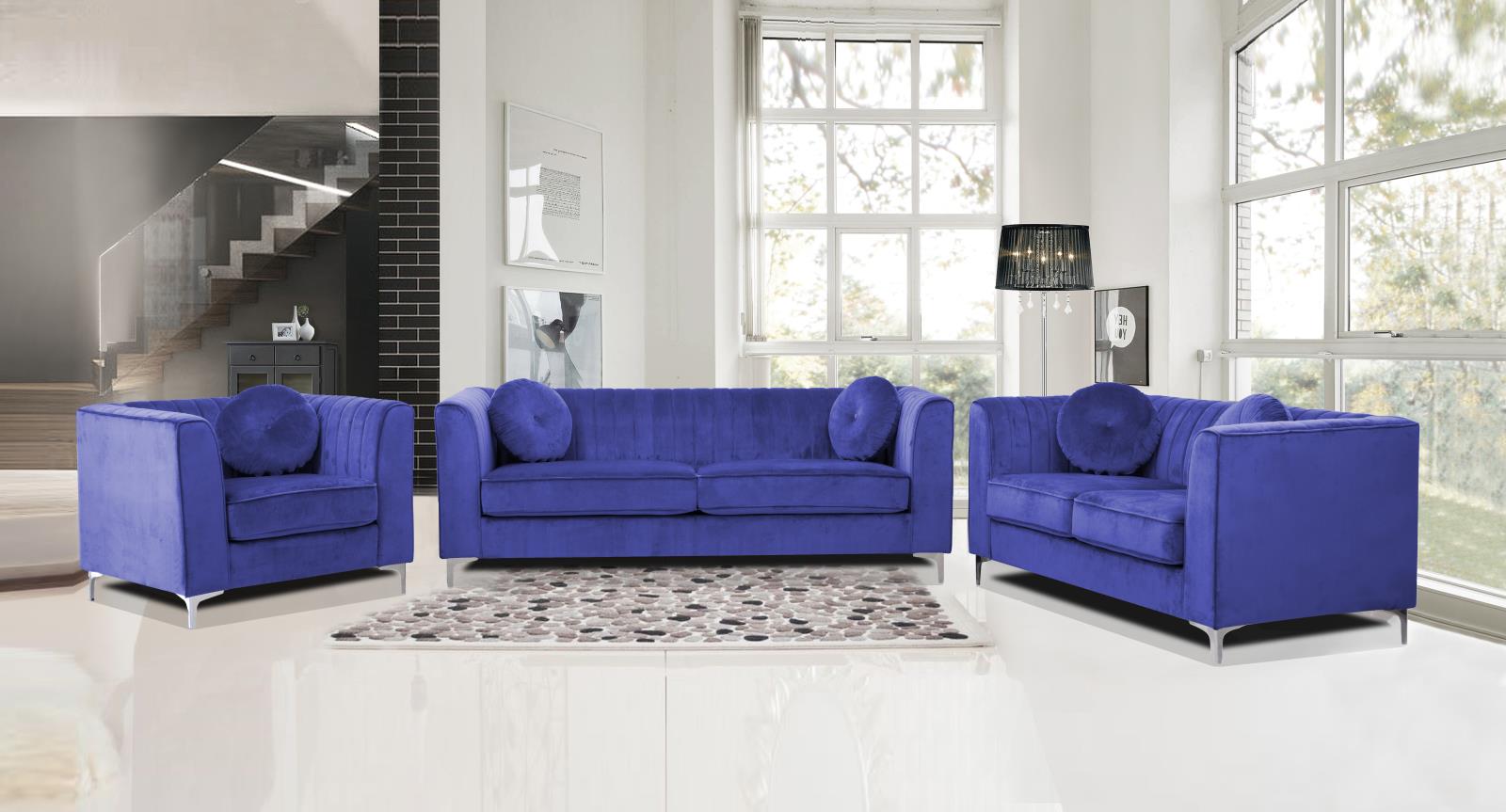 Mars Blue Sofa, Loveseat & Chair