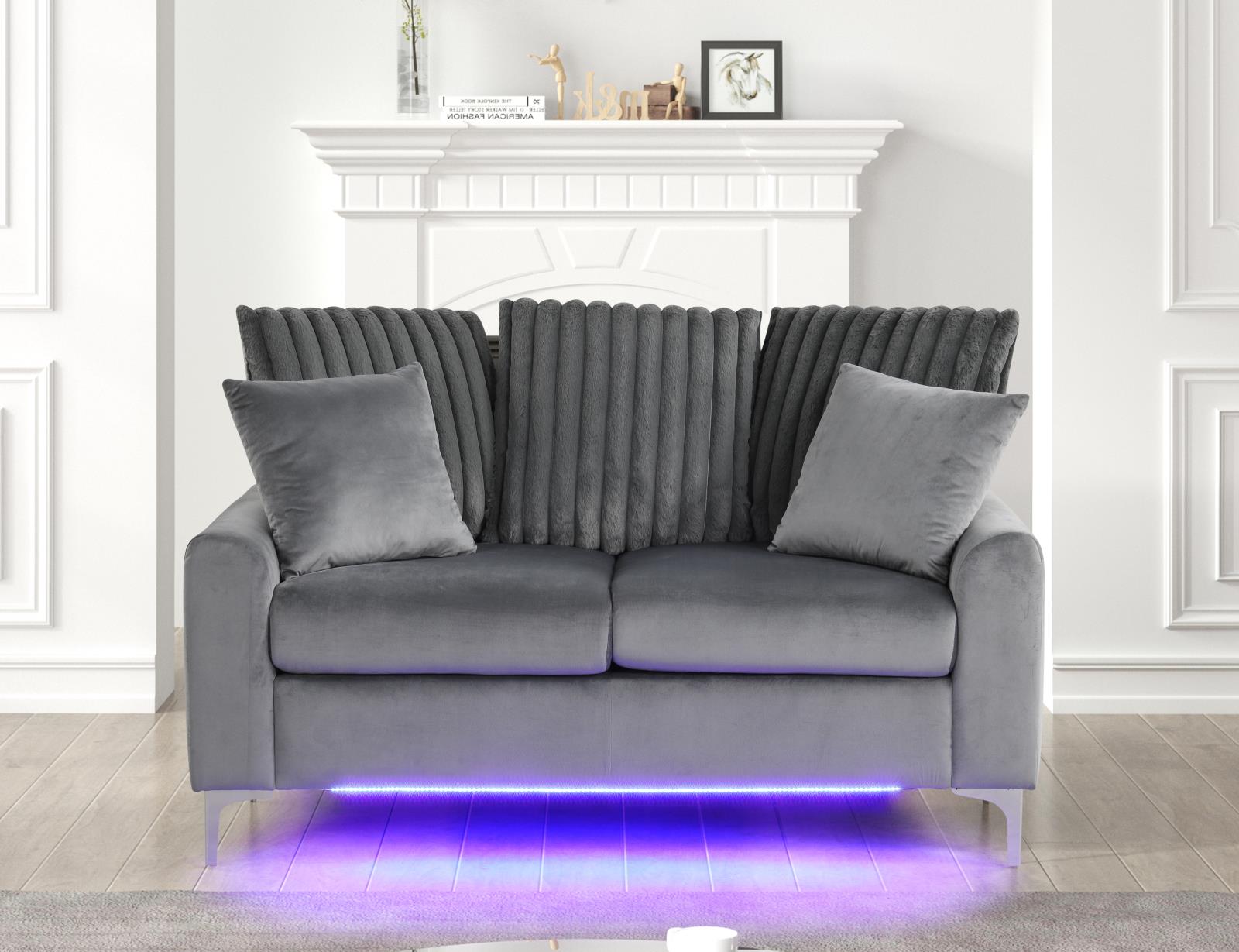 Melina Gray Fabric Loveseat