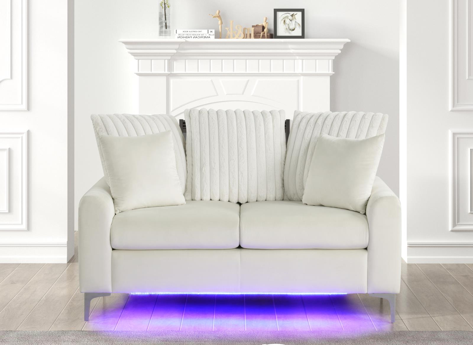 Melina Beige Fabric Sofa & Loveseat — view 2