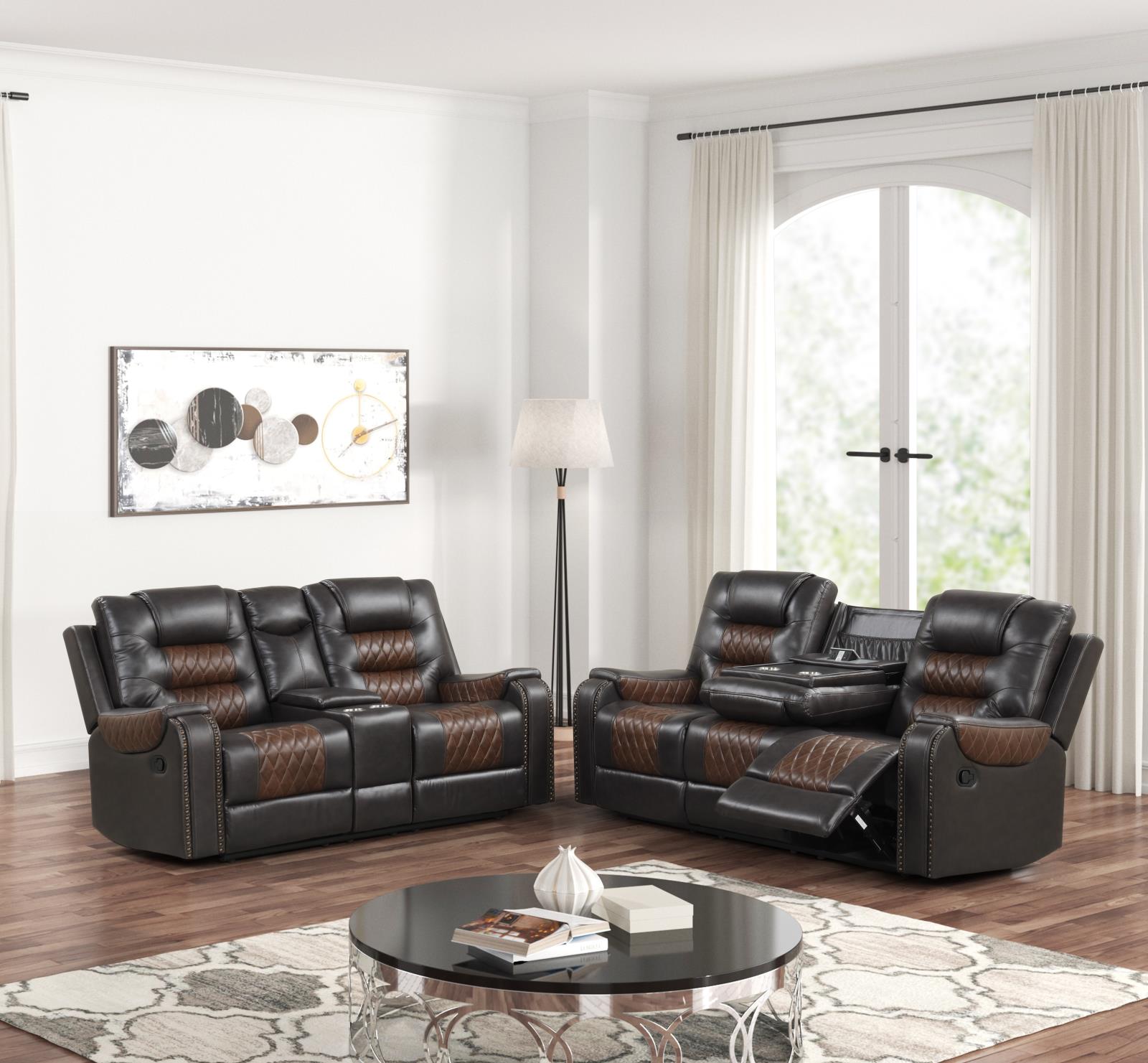 Ohio Brown Manual Reclining Sofa, Loveseat & Recliner — view 2