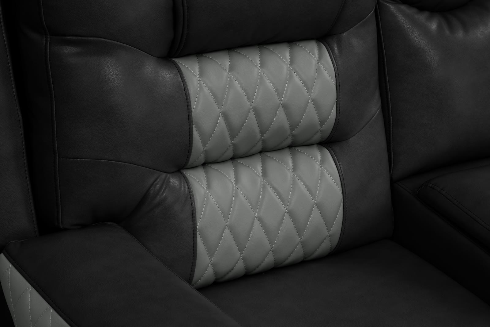 Ohio Black & Gray Manual Recliner Sectional with Storage Console — view 3