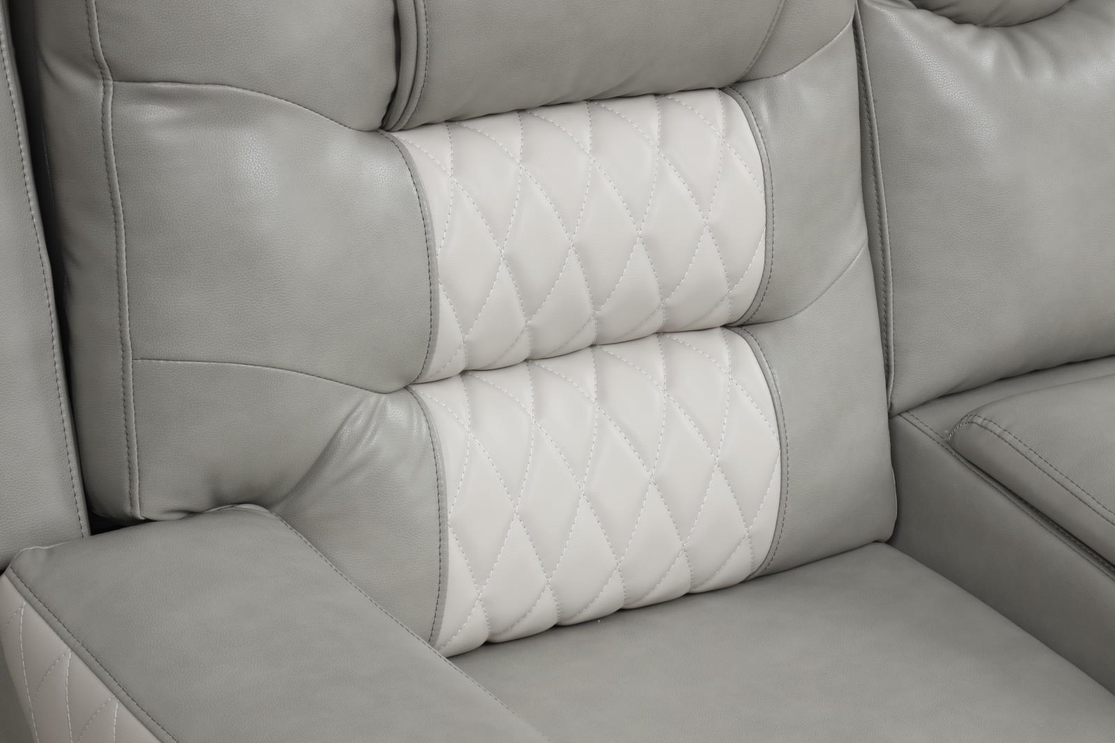 Ohio Gray & Ice Manual Recliner Sectional with Storage Console — view 3