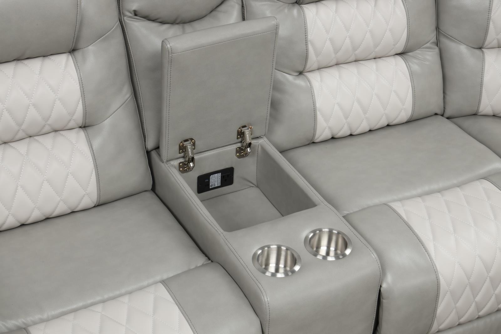 Ohio Gray & Ice Manual Recliner Sectional with Storage Console — view 4