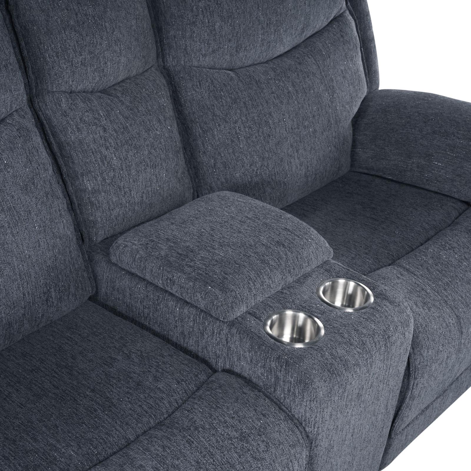 Asheville Gray Manual Reclining Sofa & Loveseat — view 4
