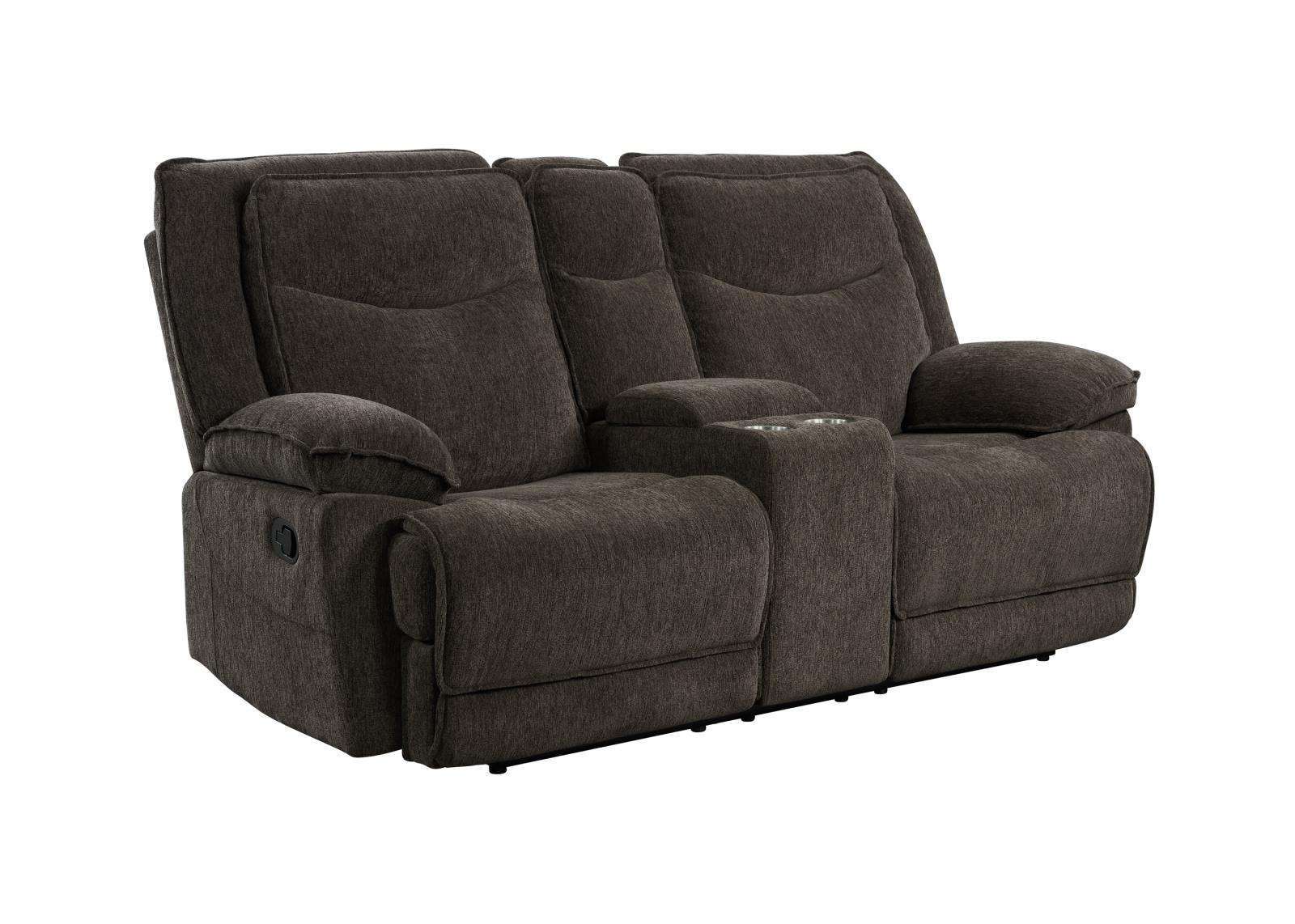 Asheville Brown Manual Recliner Loveseat — view 2