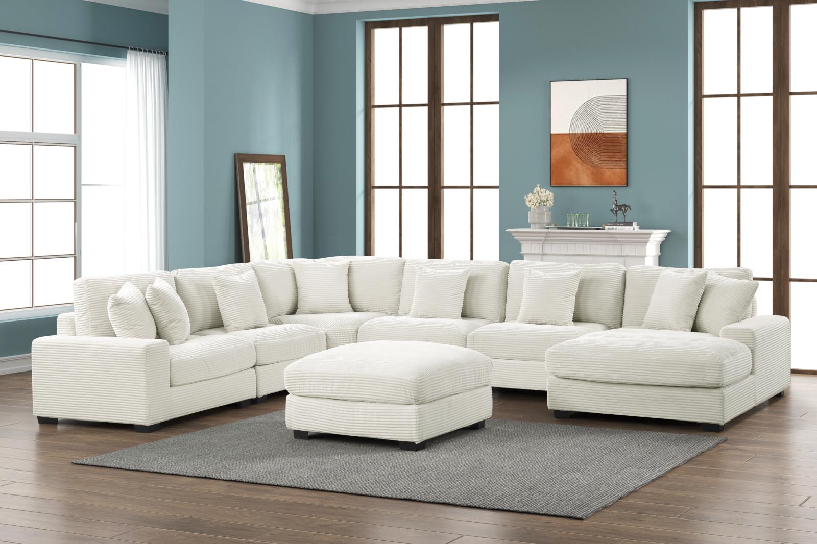 Carla Cream Ottoman