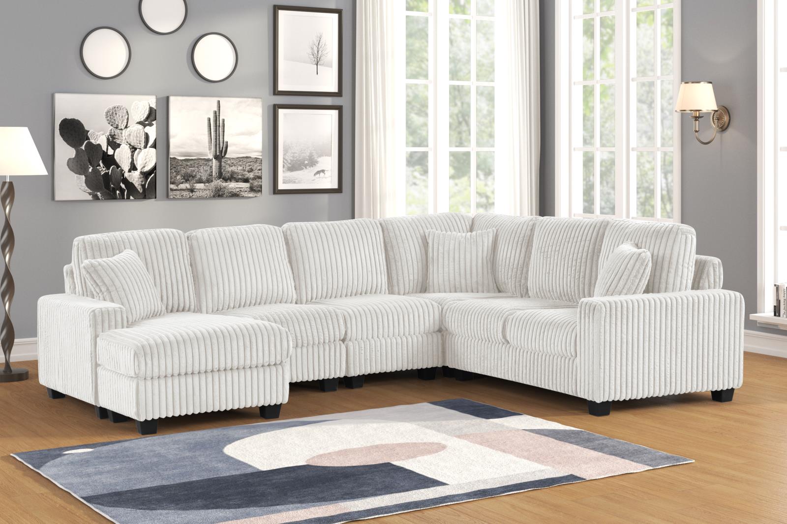 Rana White Sectional — view 2