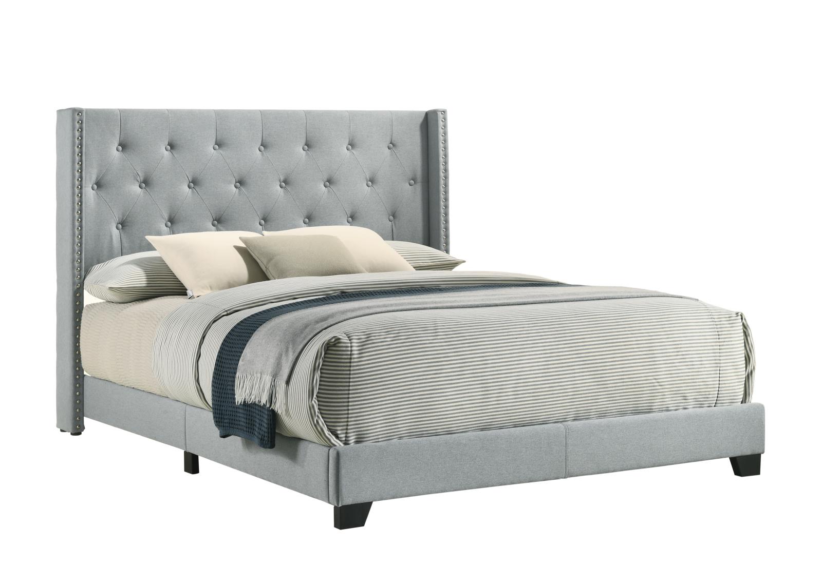Teal Teal Upholstered Twin Bed — view 2