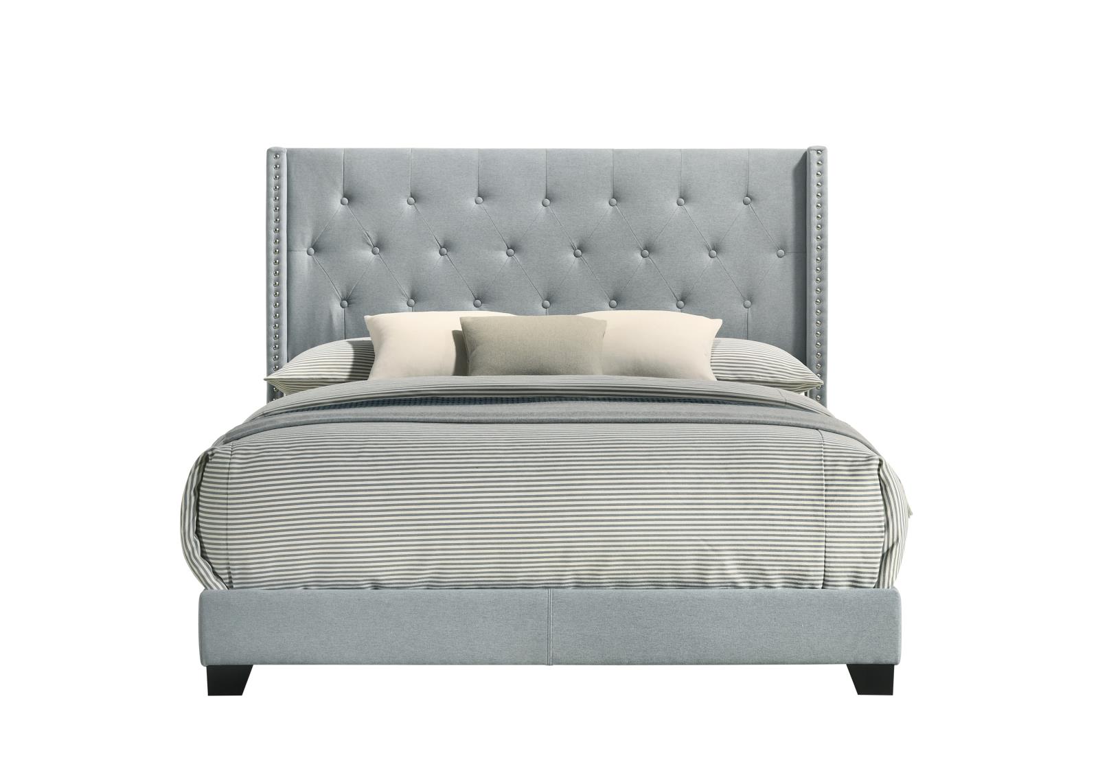 Teal Teal Upholstered Twin Bed — view 3