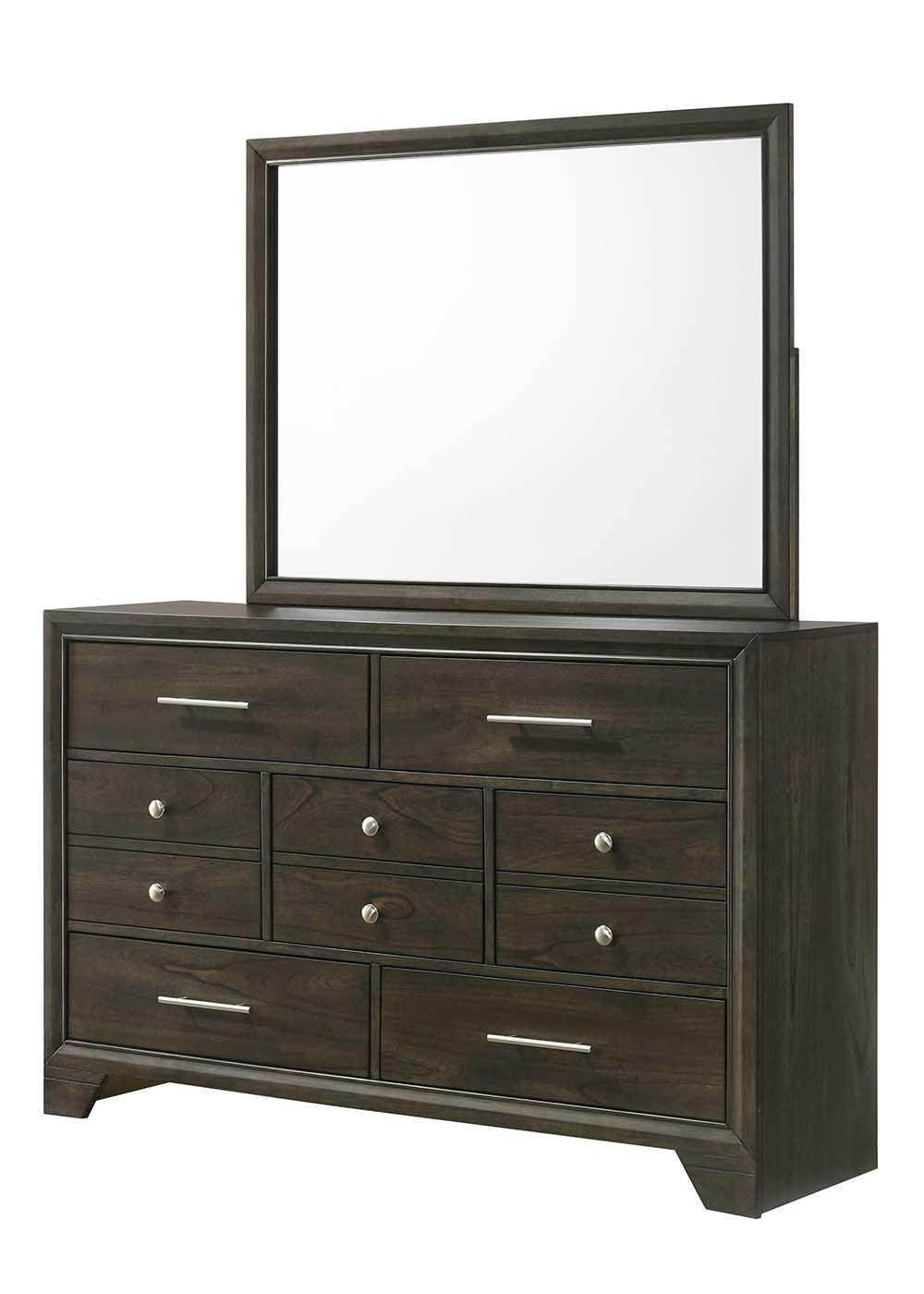 Linden Gray Full Bed, Dresser, Mirror, Chest & Nightstand — view 4