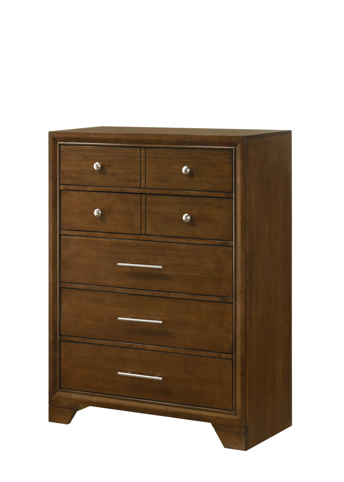 Linden Dark Oak Queen Bed, Dresser, Mirror, Chest & Nightstand — view 6