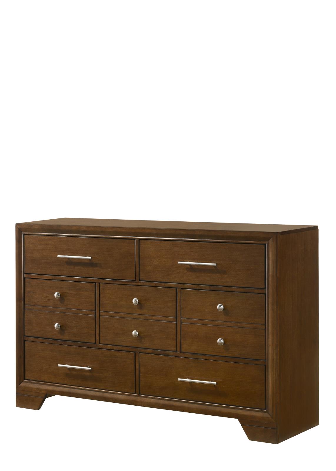 Linden Dark Oak Queen Bed, Dresser, Mirror, Chest & Nightstand — view 4