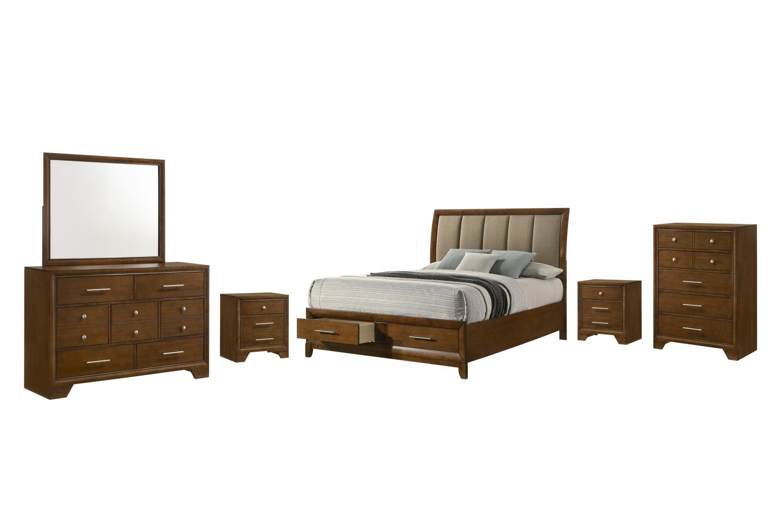 Linden Dark Oak Storage Queen Bed — view 4