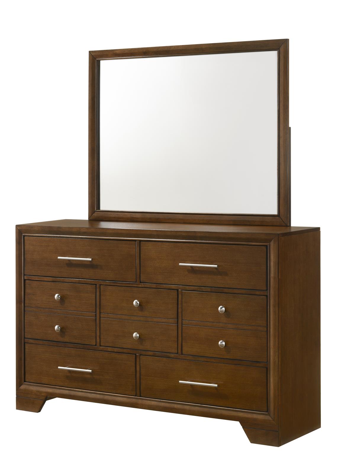 Linden Dark Oak Queen Bed, Dresser, Mirror, Chest & Nightstand — view 5