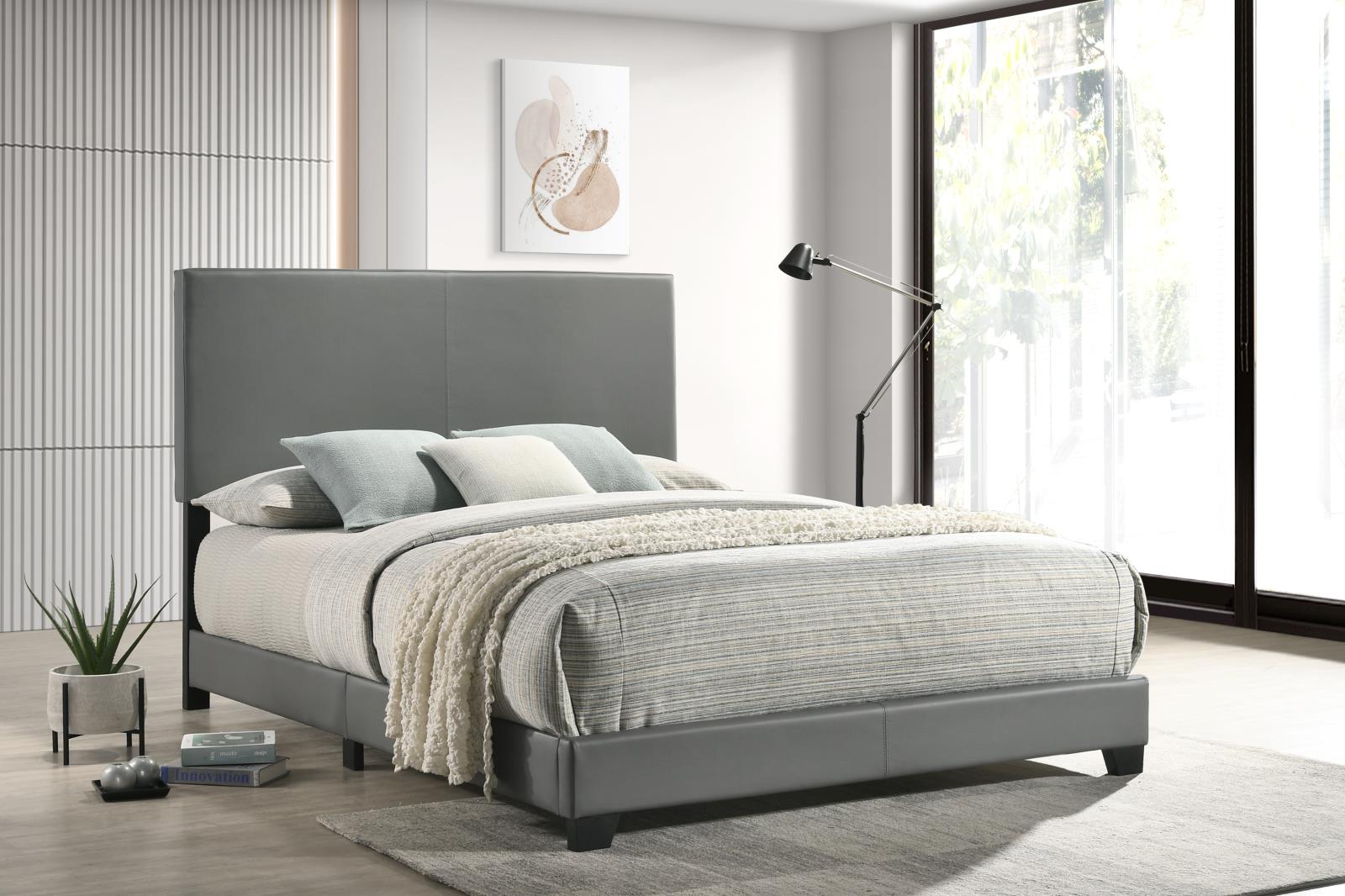 Wade Gray Upholstered Queen Bed — view 2
