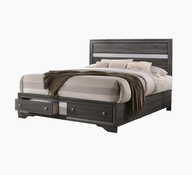 Berea Gray Storage King Bed, Dresser, Mirror & Nightstand — view 2