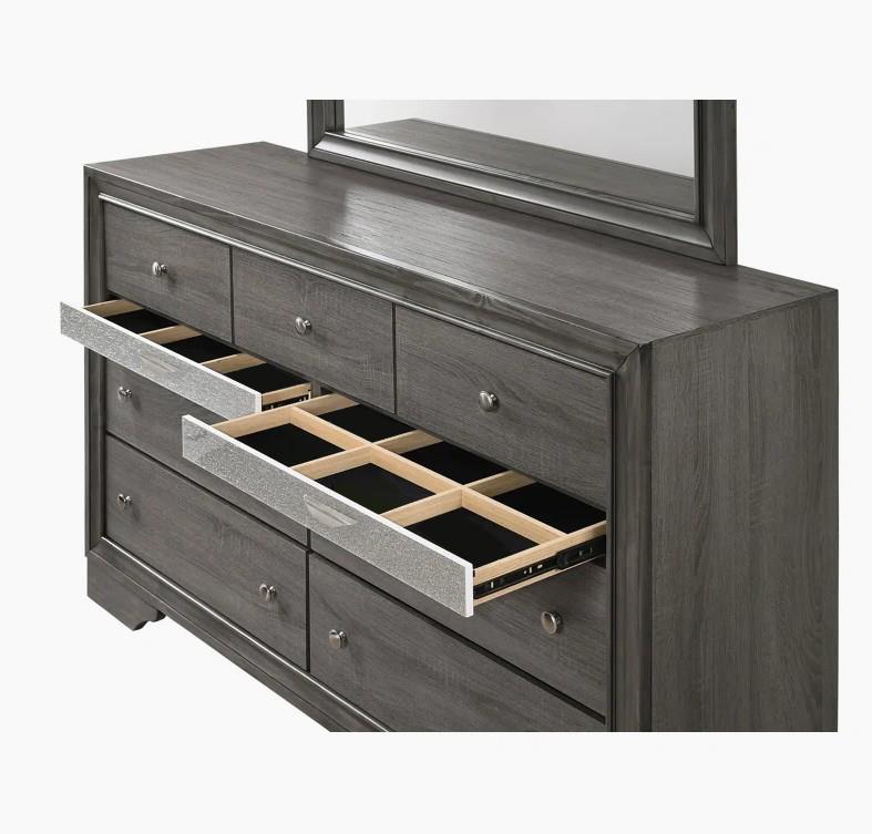 Berea Gray Storage King Bed, Dresser, Mirror & Nightstand — view 7
