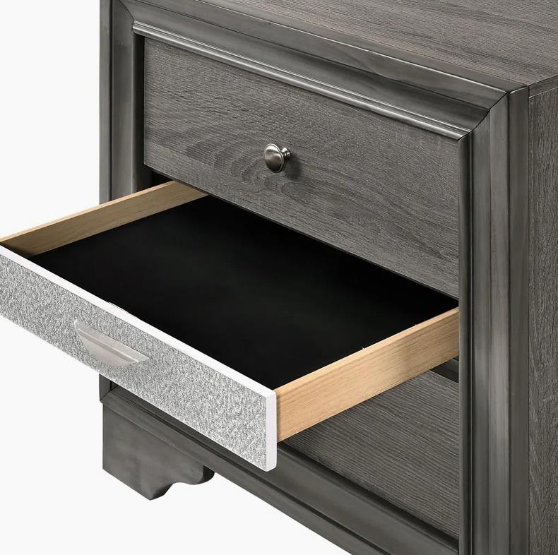 Berea Gray 2-Drawer Nightstand — view 3