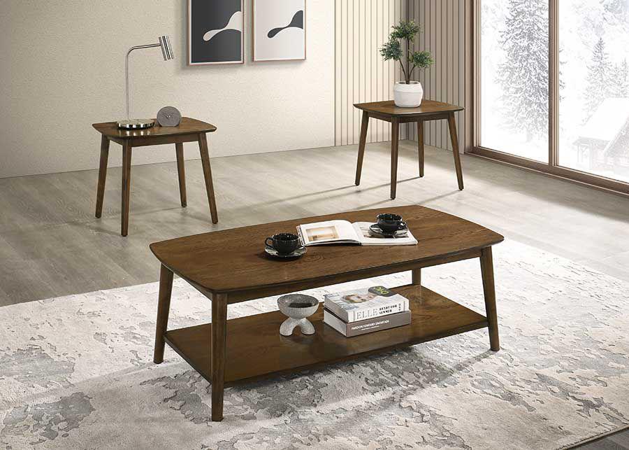 Drapper Oak Color 3-Piece Coffee Table Set