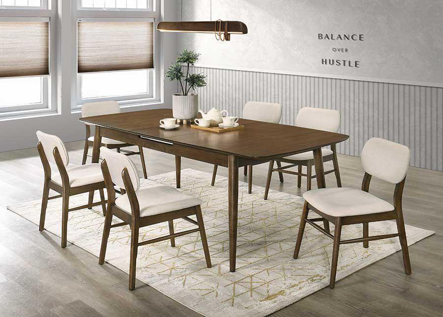 Drapper Oak Color Rectangular Shape Dining Table — view 2