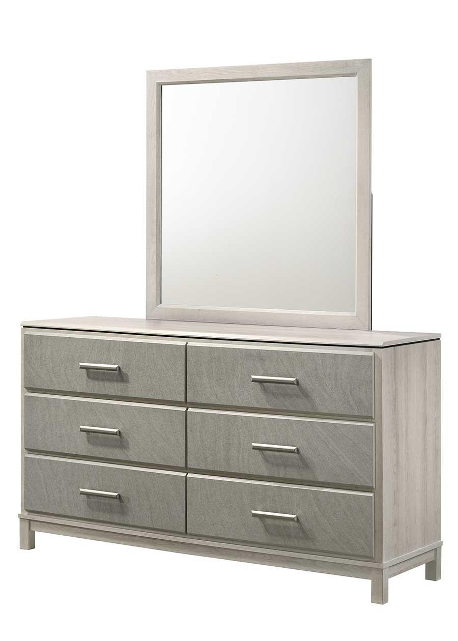 Roswell Beige King Bed, Dresser, Mirror & Nightstand — view 5