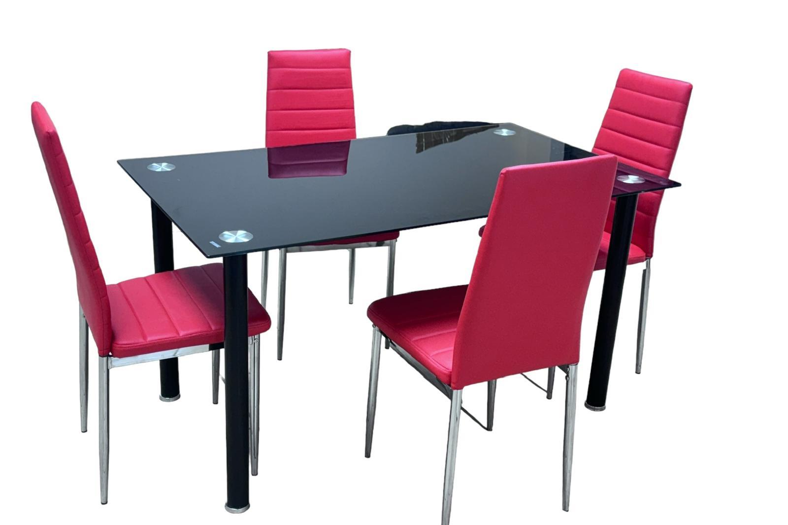 Black & Red 5-Piece Dining Set — view 2