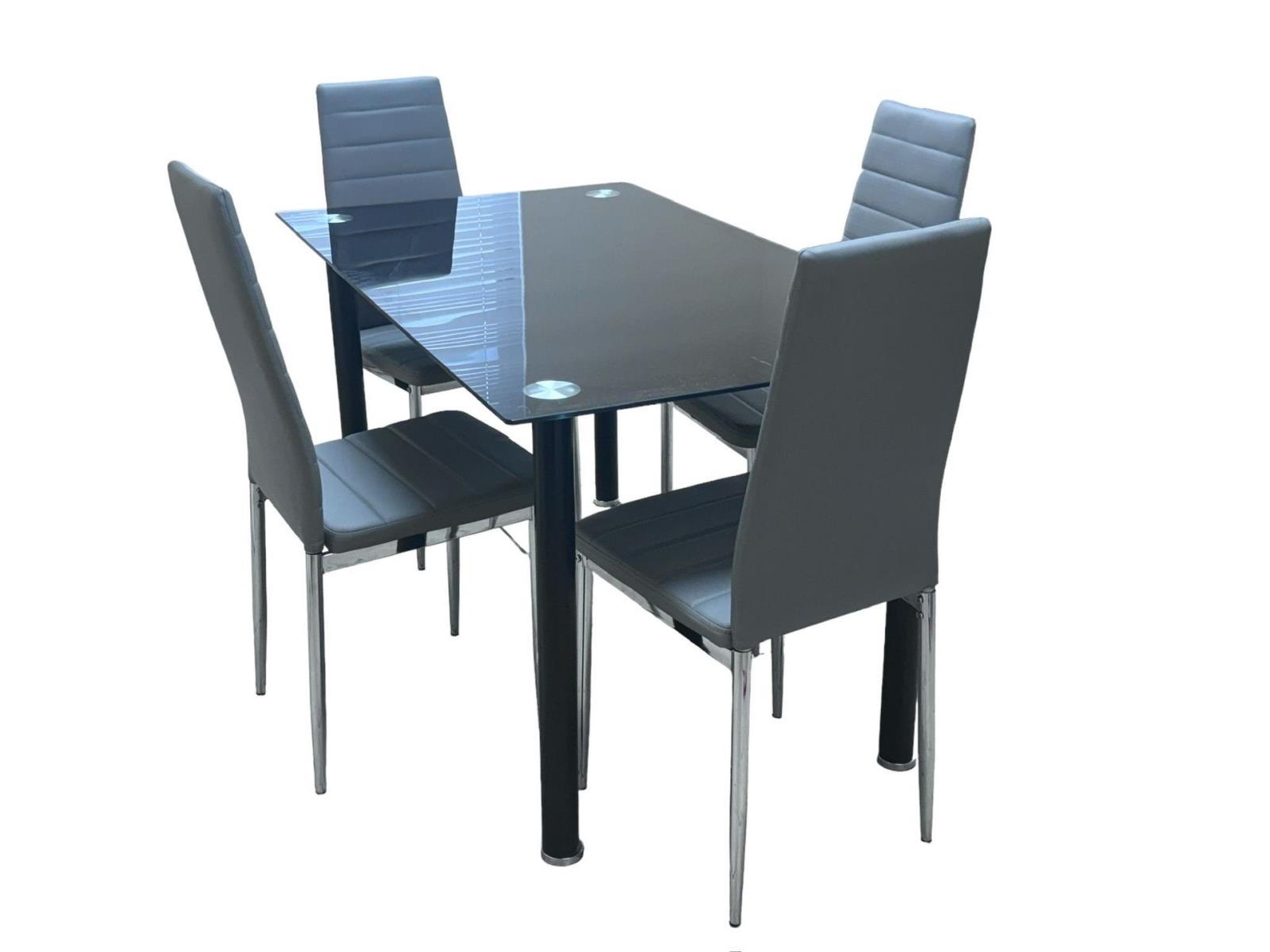 Black & Gray 5-Piece Dining Set