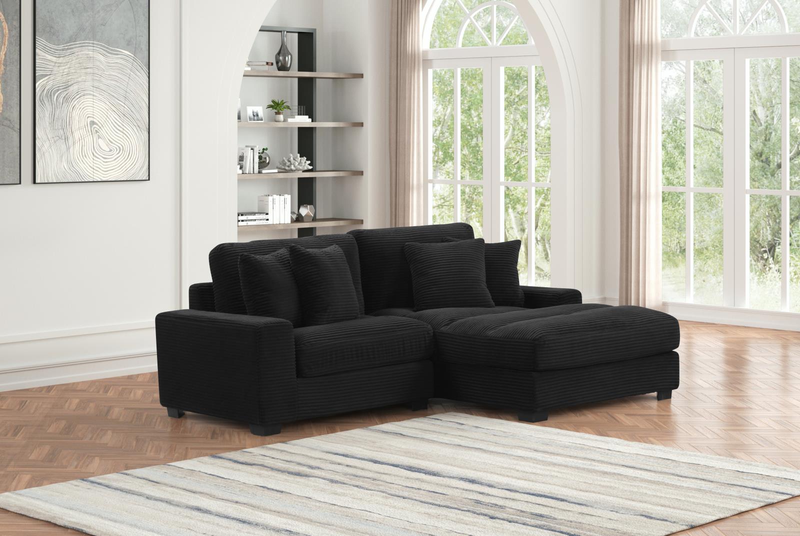 Carla Black 2-Piece Sectional (Laf Chair & Raf Chaise ) — view 2