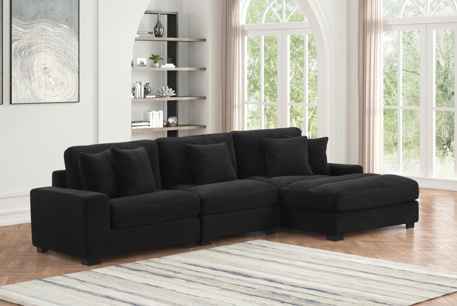 Carla Black 3-Piece Sectional (Laf Chair — view 2
