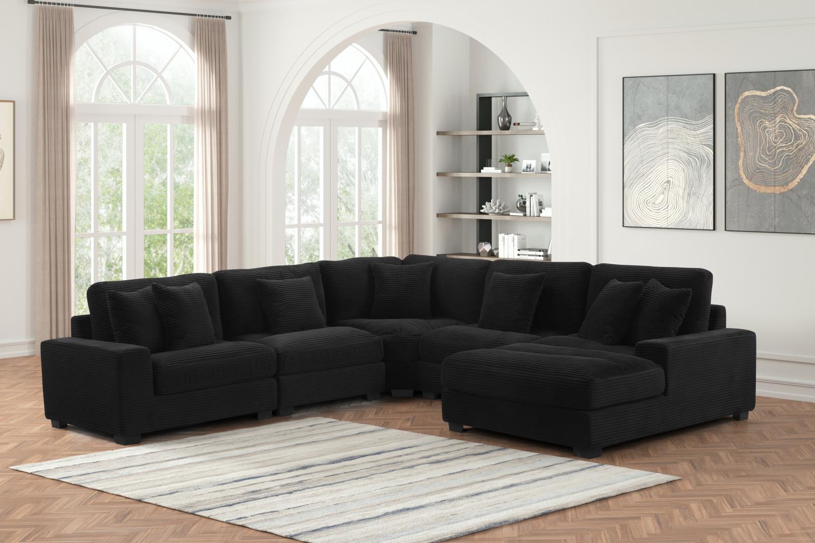 Carla Black 5-Piece Sectional (Laf Chair — view 2