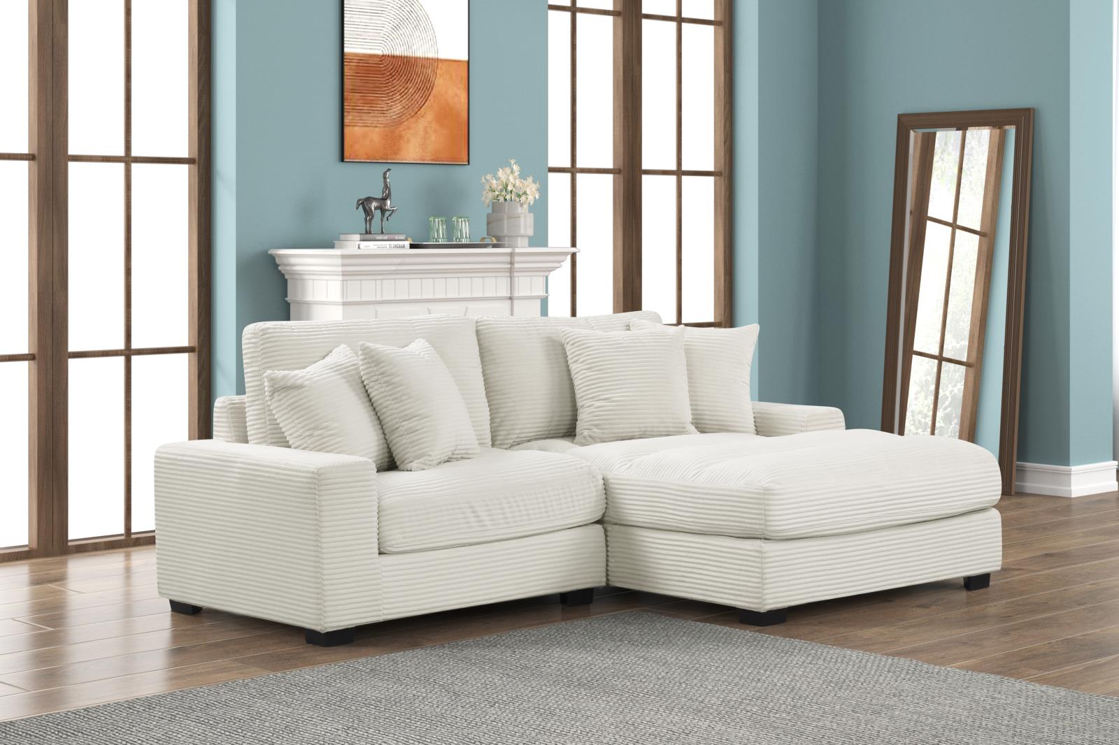 Carla Cream 2-Piece Sectional (Laf Chair & Raf Chaise ) — view 2