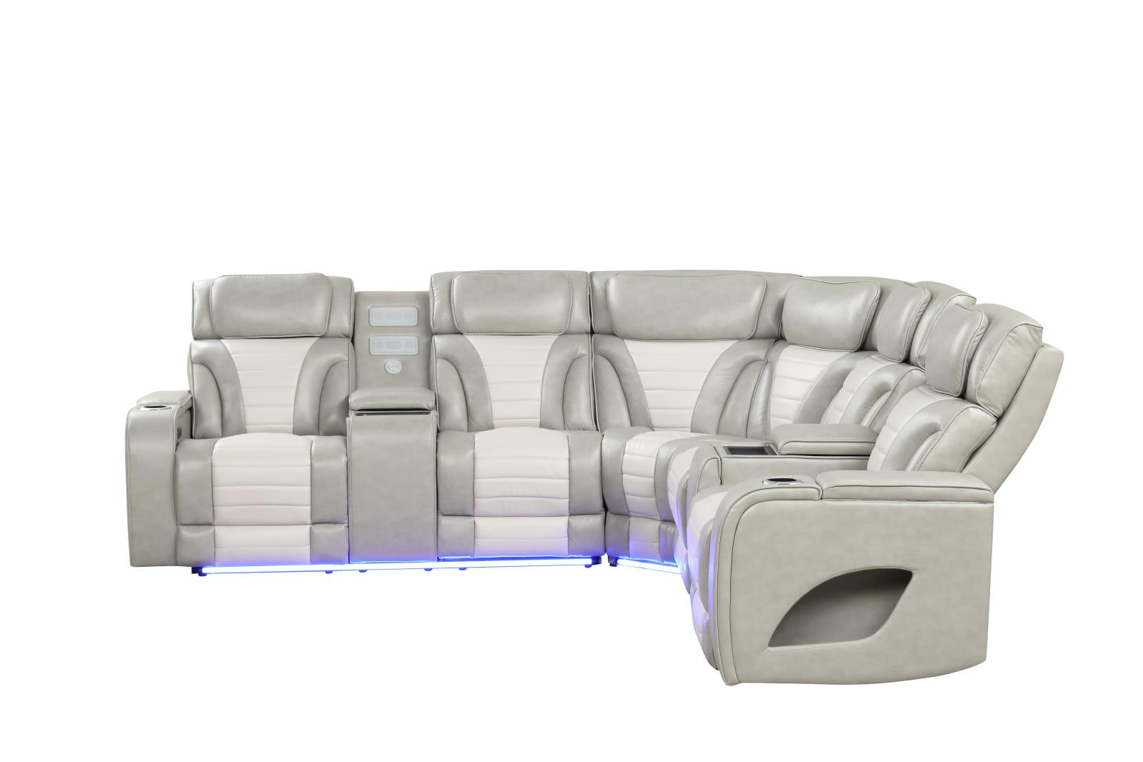 Atlas Gray & Ice 3-Piece Power Recliner Sectional with Power Headrest — view 4