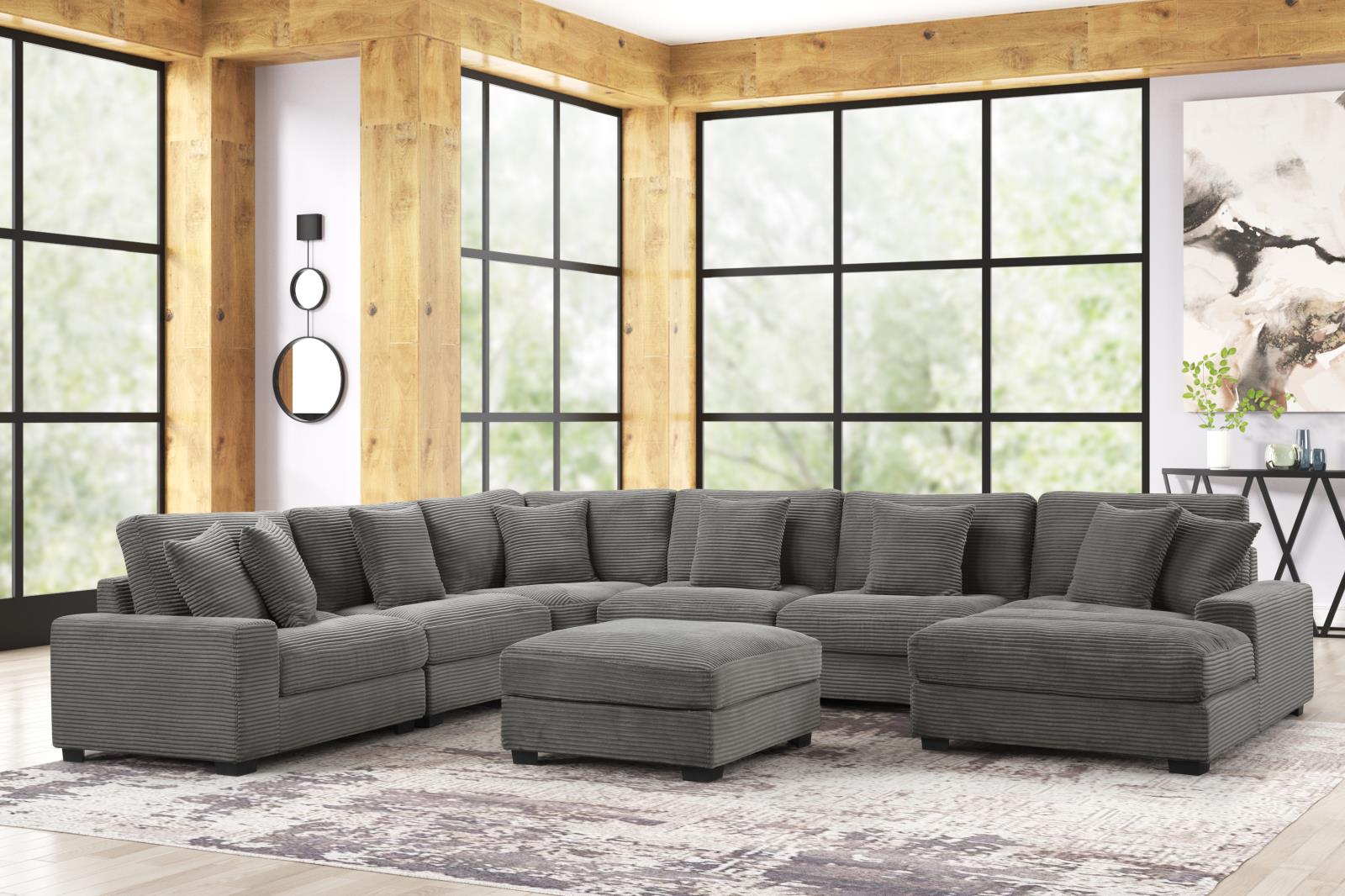 Carla Gray Ottoman — view 2
