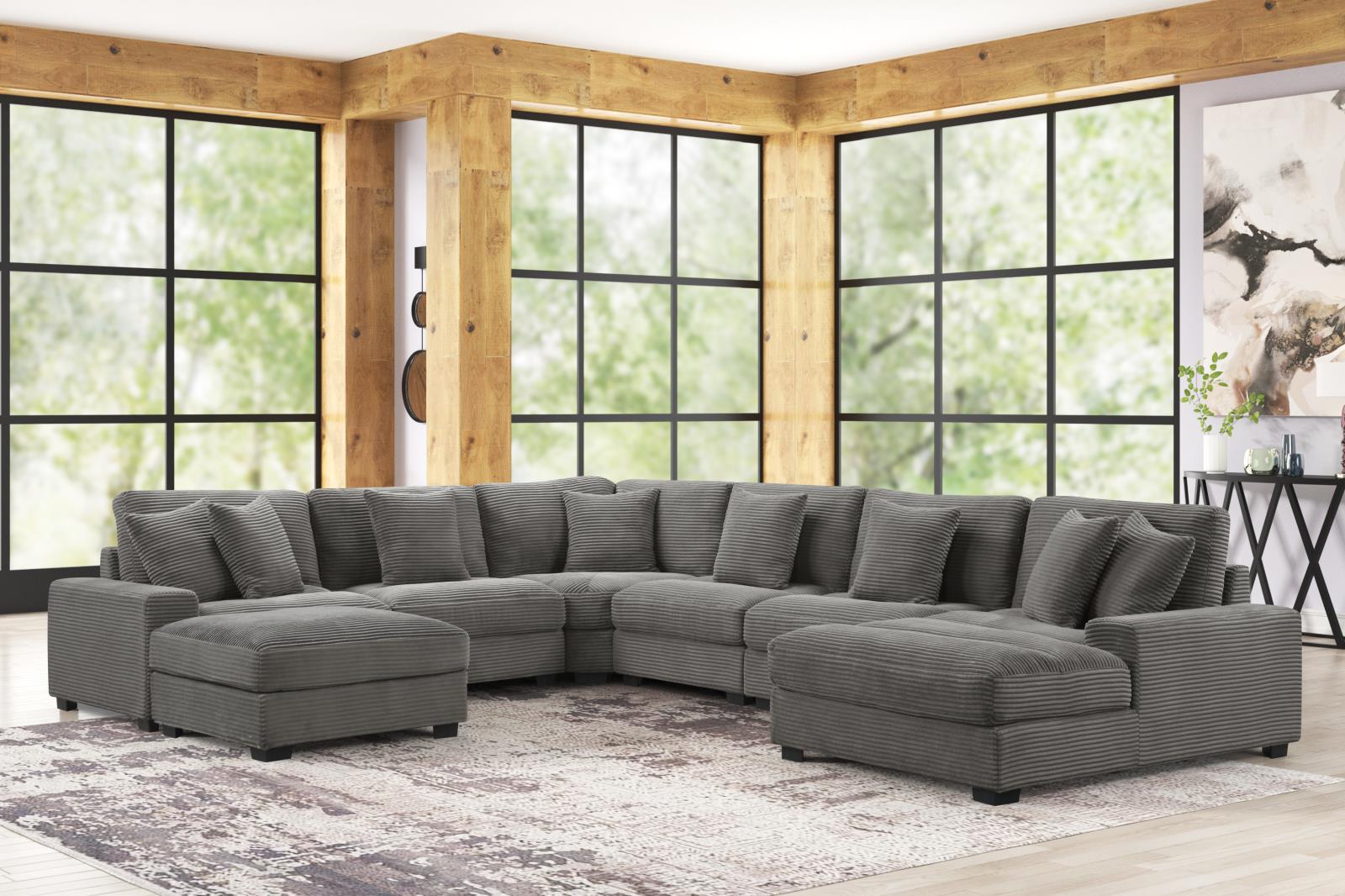 Carla Gray Ottoman — view 3
