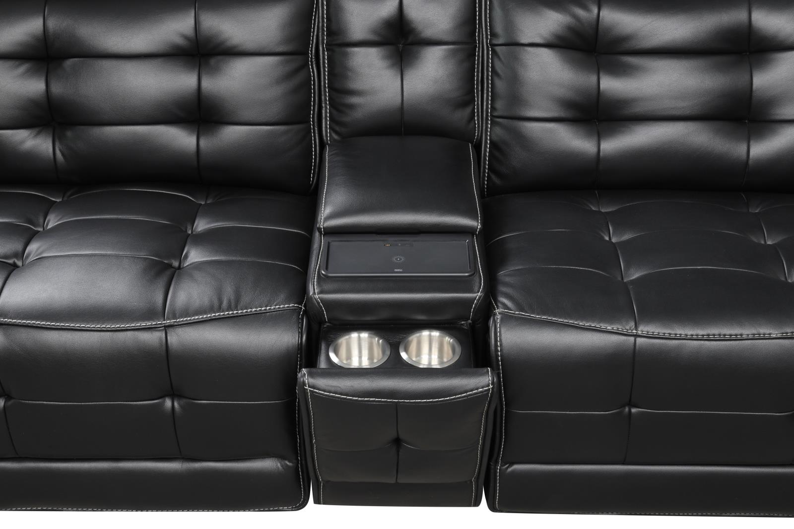 Orion Black Power Sectional — view 5