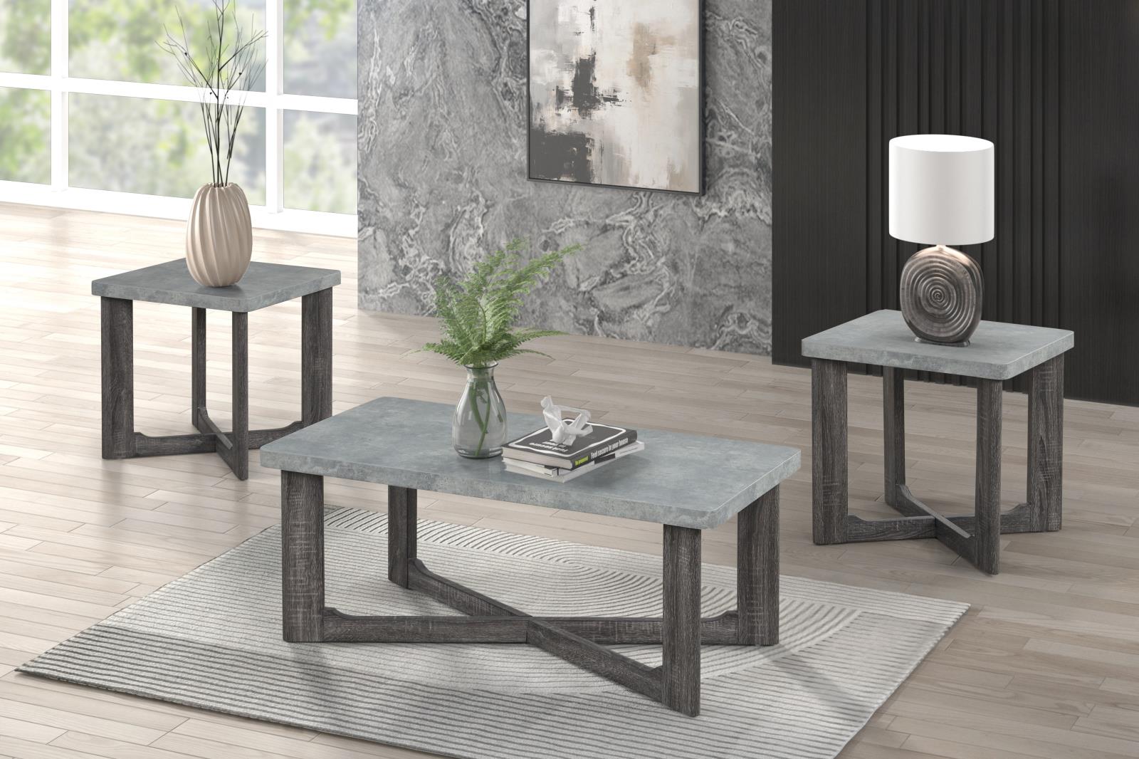 Isabella Gray 3-Piece Coffee Table Set