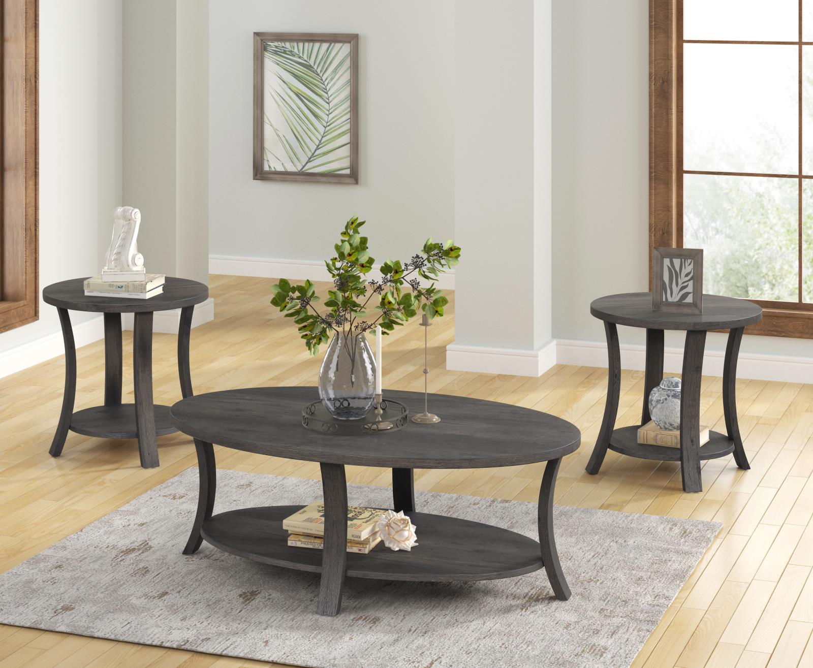 Gabriella Dark Gray 3-Piece Coffee Table Set