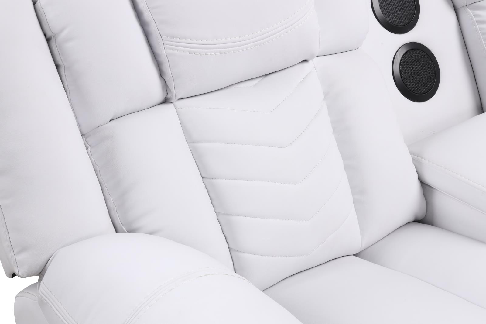 Newnan White Power Recliner Sectional with Bluetooth Speaker — view 3